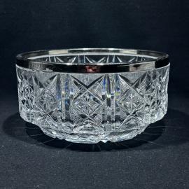 Ваза салатник 19 см "Машенька", хрусталь, металл, винтаж, СССР