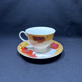 Чайная пара "Терракот", VBENE, фарфор, деколь, винтаж