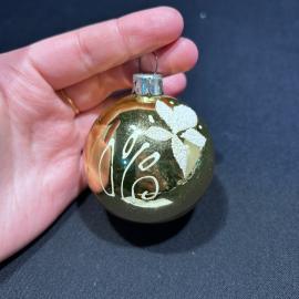 Елочный шарик 5-6 см "Цветок", стекло, винтаж, СССР