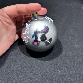 Елочный шар 5-6 см диаметр "Самолет", стекло, винтаж, СССР