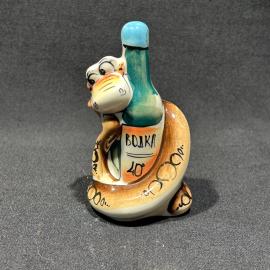 Фигурка - статуэтка "Змея с водкой 4",Гжель, роспись, фарфор, винтаж