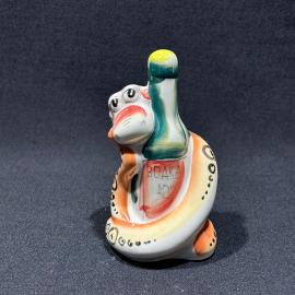 Фигурка - статуэтка "Змея с водкой 3",Гжель, роспись, фарфор, винтаж