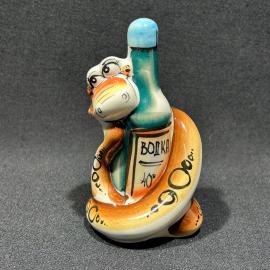Фигурка - статуэтка "Змея с водкой 2",Гжель, роспись, фарфор, винтаж