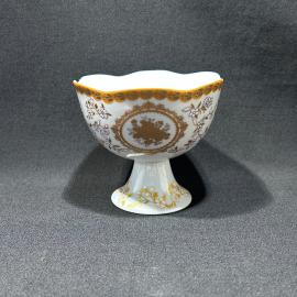Креманка "Золотой цветок", фарфор, позолота, деколь, винтаж, Китай