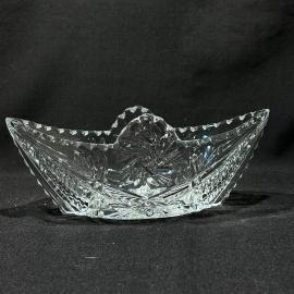 Ваза салатник ладья "Мельница", ДХЗ, хрусталь, винтаж, СССР