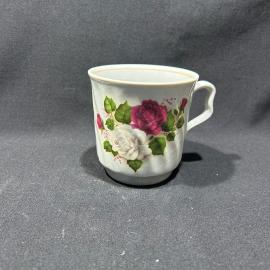 Кружка "Розы" с подписью Ирина, Барановский ФЗ, фарфор, деколь, винтаж, СССР