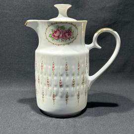 Кофейник "Розы", Тернопольский ФЗ, фарфор, деколь, позолота, винтаж, СССР