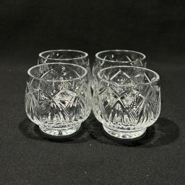 Набор стопок 4 штуки "Люкс", хрусталь, винтаж, СССР