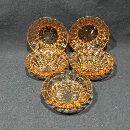 набор розеток для варенья 5 штук "Карамель", цветное стекло, СССР