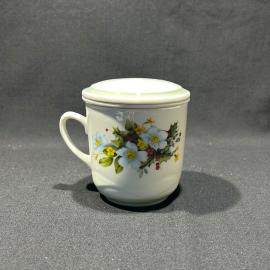 Кружка заварочная "Лето", Добрушинский ФЗ, фарфор, деколь, винтаж, СССР