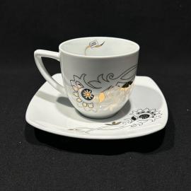 Кофейная пара "Кофе", фарфор, позолота, винтаж