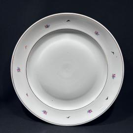 Блюдо круглое 31 см Ситец, Дулево ФЗ, винтаж, 1959 г, СССР