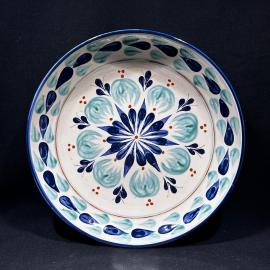 Блюдо круглое 33 см Узоры винтаж керамика Узбекистан