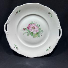 Блюдо  с ушками 28 см Шиповник Дулево ФЗ винтаж 1964г фарфор