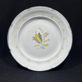 тарелка 23 см Нарциссы, Зик Конаково, фаянс, роспись, винтаж, СССР