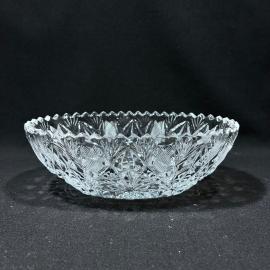 Ваза салатник 14 на 22 см Мороз хрусталь винтаж СССР