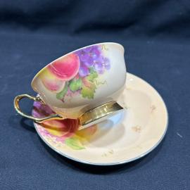 Чайная пара Фрукты Fine Bone China Англия фарфор винтаж