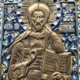 Меднолитная икона Деисусная. Картинка 3