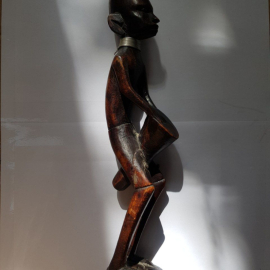 Африканская деревянная статуэтка, 1975 г, СССР. Картинка 2