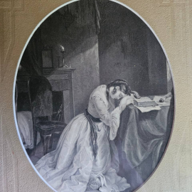 Литография. Кларисса Харлоу. Офорт. США, Нью-Йорк, 1880 (доска 1850) год. Картинка 3