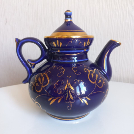 Чайник винтажный СССР, Гжель, 1972-1985 гг.. Картинка 5