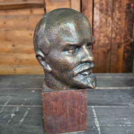 Бюст "В.И. Ленин". Старостин. Силумин, гранит. СССР.. Картинка 2