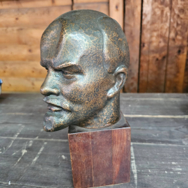 Бюст "В.И. Ленин". Старостин. Силумин, гранит. СССР.. Картинка 3