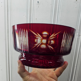 Конфетница, рубиновое стекло. 1975 год. Картинка 5