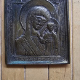 Богородица меднолитная пластика