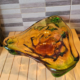 Конфетница "Треугольник", стекло,Bohemia ,Чехословакия, 1980е.