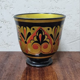 Солонка Стакан Стаканчик деревянный, Хохлома, СССР.