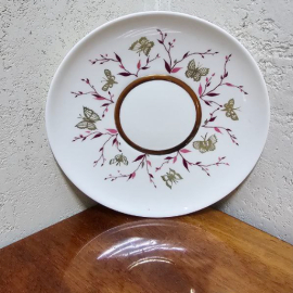 Блюдце "Бабочки", фарфор, винтаж ЛФЗ, СССР.