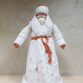 Винтажная игрушка-фигурка "Дед Мороз". Бумага. СССР, 1970-е.