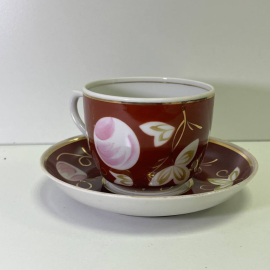 Чайная пара "Слива", СССР, ДФЗ Вербилки