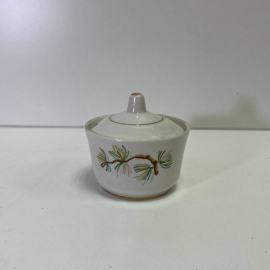 Винтажная фарфоровая сахарница "Еловая ветка" ,1995г