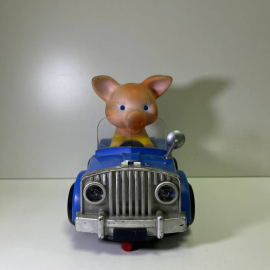 Игрушка Автомобилист поросенок Огонёк Москва Механическая игрушка СССР