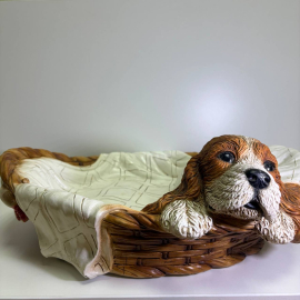 Подставка для мелочи "Собачка в корзинке"