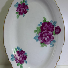 Винтажное блюдо "Полевой цветок". Фарфор Дулево. СССР, 1980-е.