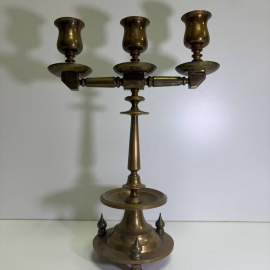 Винтажный подсвечник на 3 свечи, латунь