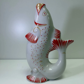 Графин/ Штоф Рыбка белая винтажная , фарфор, СССР